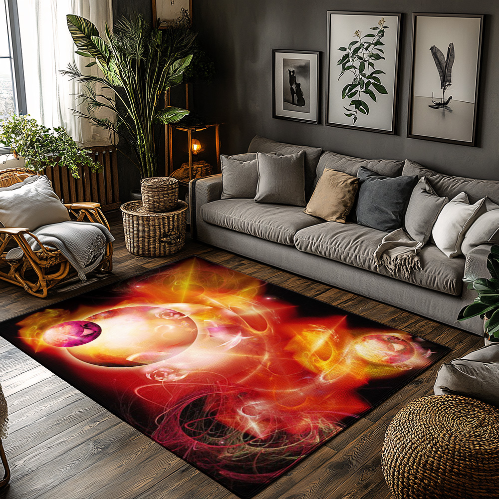Galaxy Home Textiles - Tuniu Vibrant Red Galaxy Space Abstract