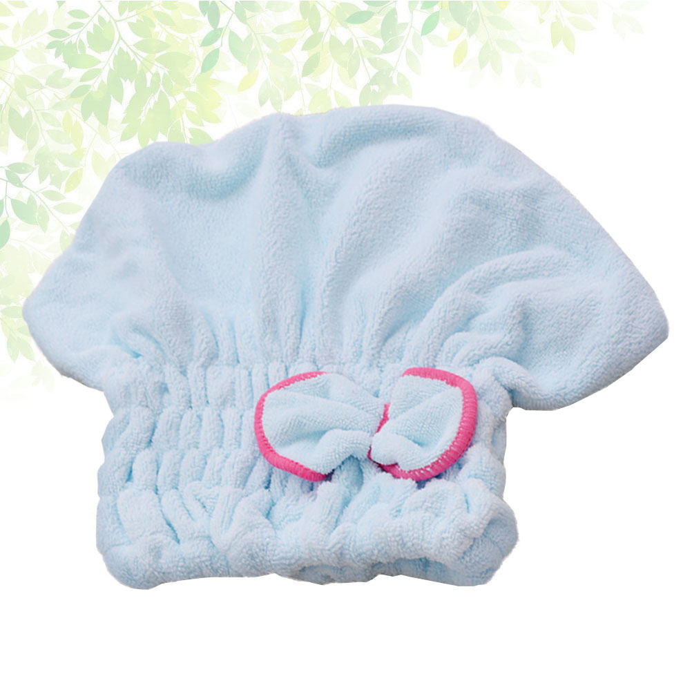 Home Textiles Towel Set - Bowknot Hair Drying Cap Coral Fleece