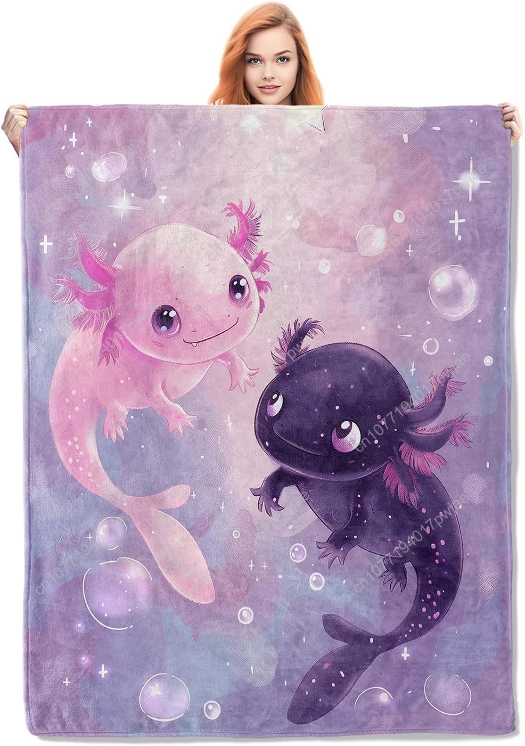 Home Textile - Axolotl Blanket Cute Axolotls Flannel Throw