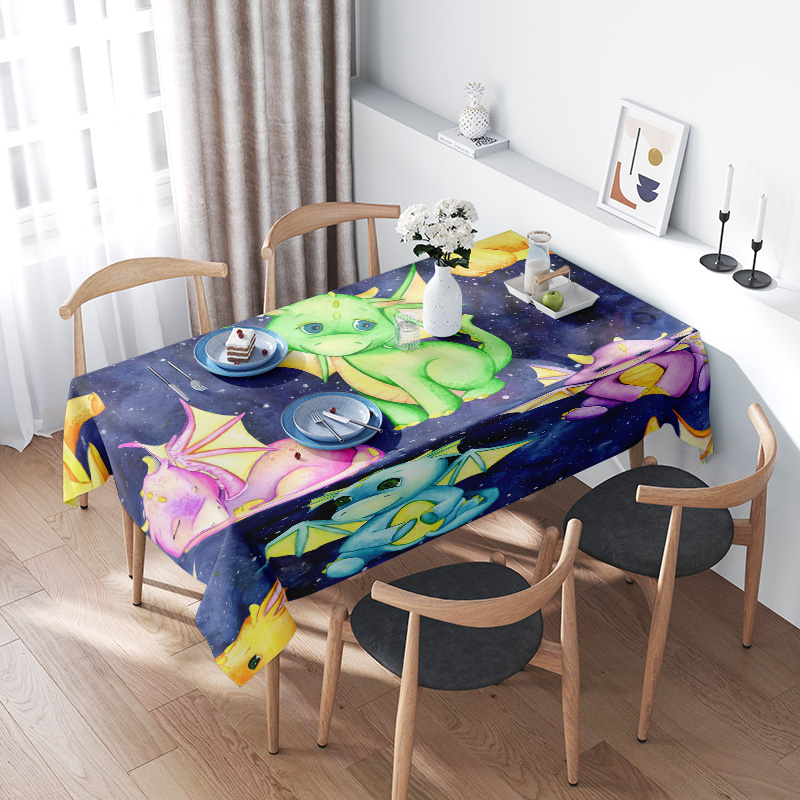 Galaxy Home Textiles - Vibrant Galaxy Unicorn TableclothArtistic Space-themed Dining