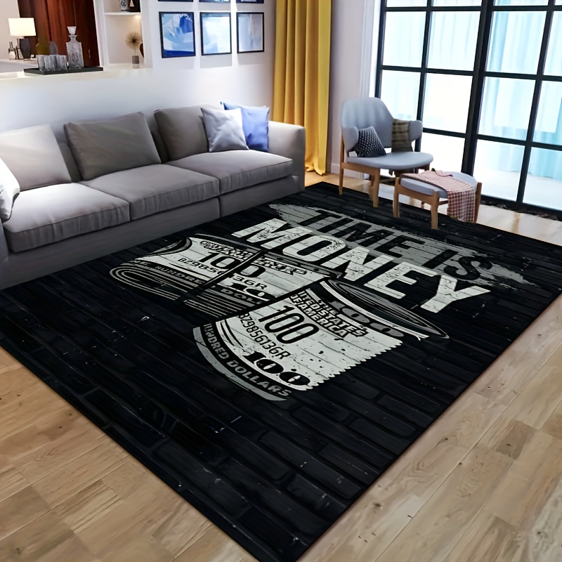 Home Art Textiles - TIME IS MONEY Pop Art Area