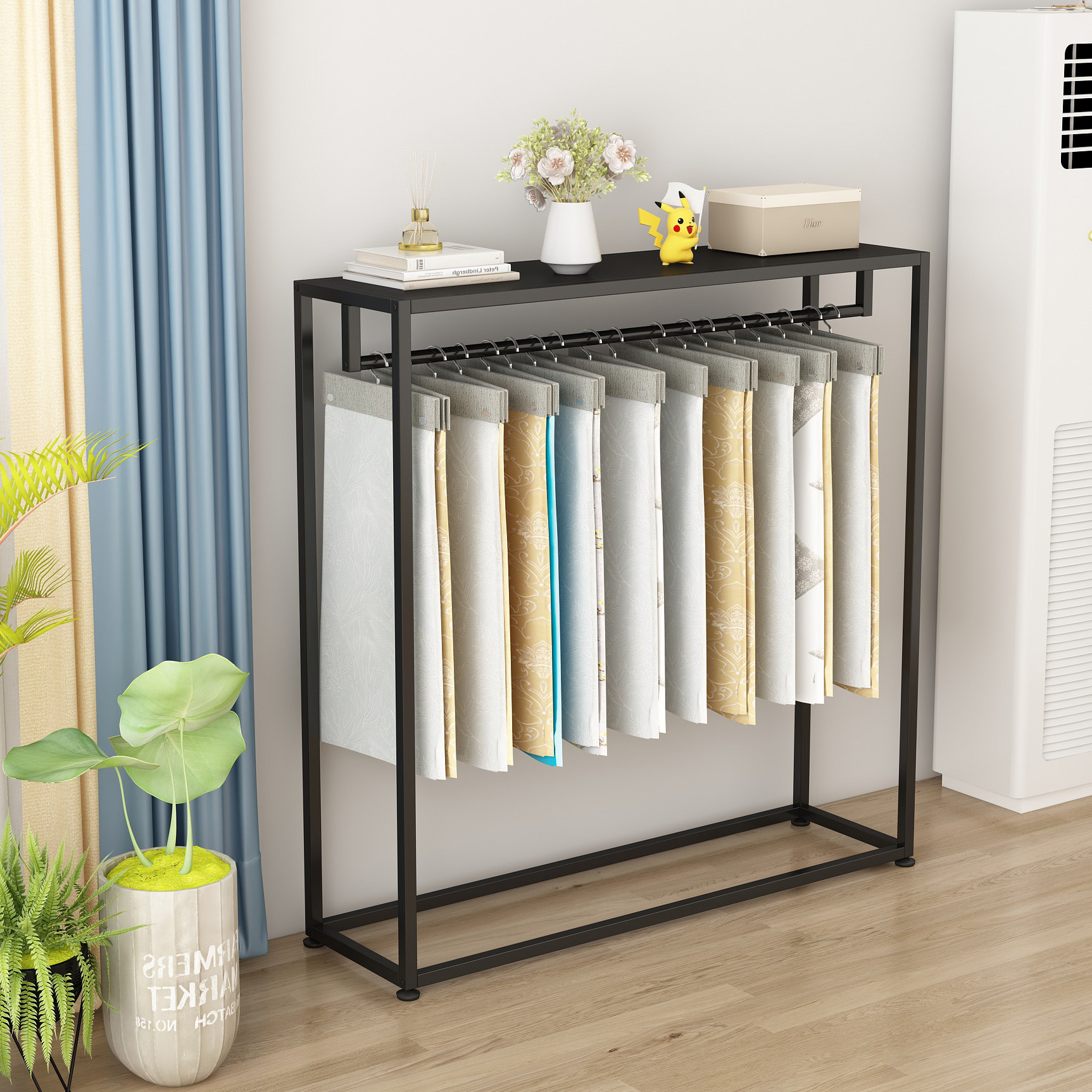 Curtain elevator display rack  - Home Textiles Exhibition review and price