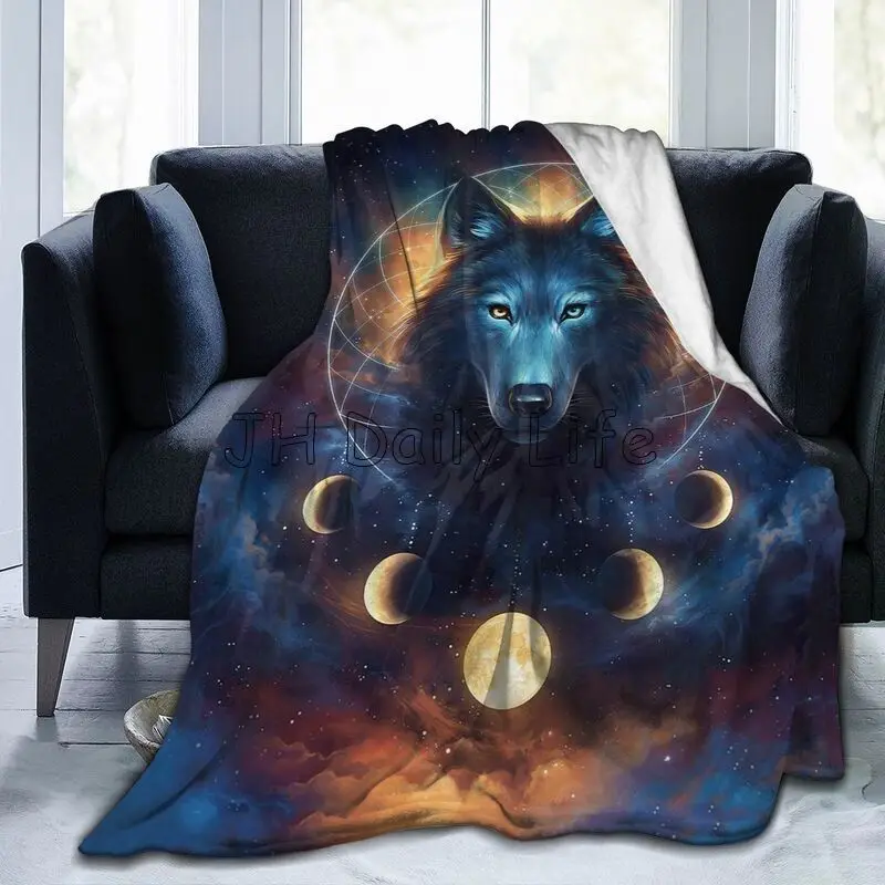 Cool Wolf Galaxy Moon Print Bl - Galaxy Home Textiles review and price