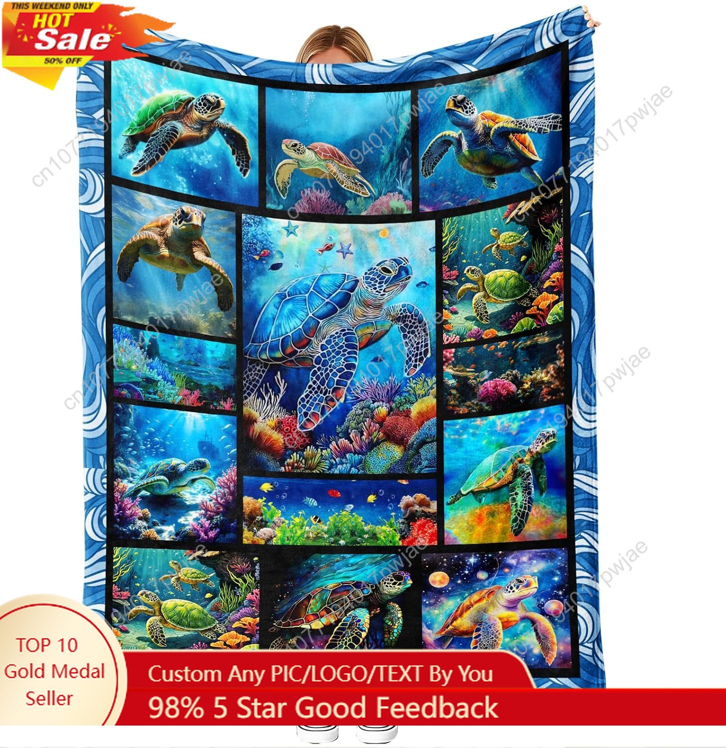 Sea Turtle Flannel Throw Blank - Home Textile review and price
