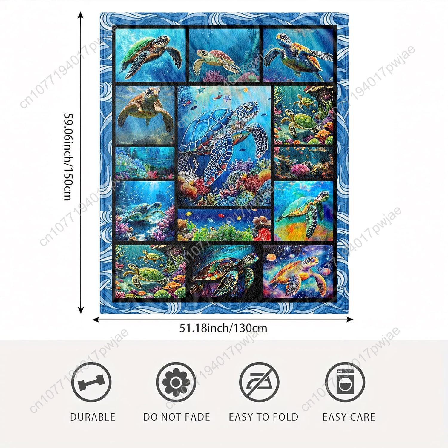 Sea Turtle Flannel Throw Blank - Home Textile review and price