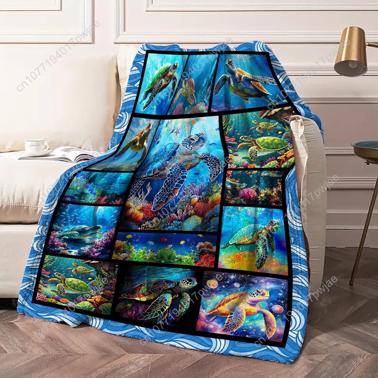 Sea Turtle Flannel Throw Blank - Home Textile review and price