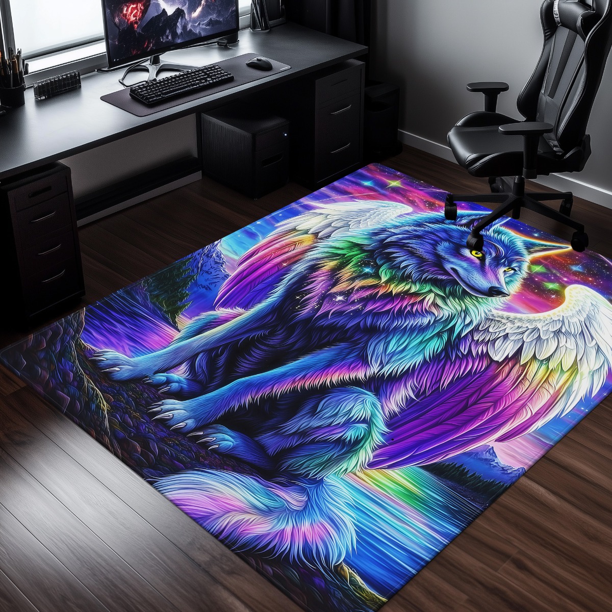 Colorful Angel Wolf Crystal Ve - Home Art Textiles review and price