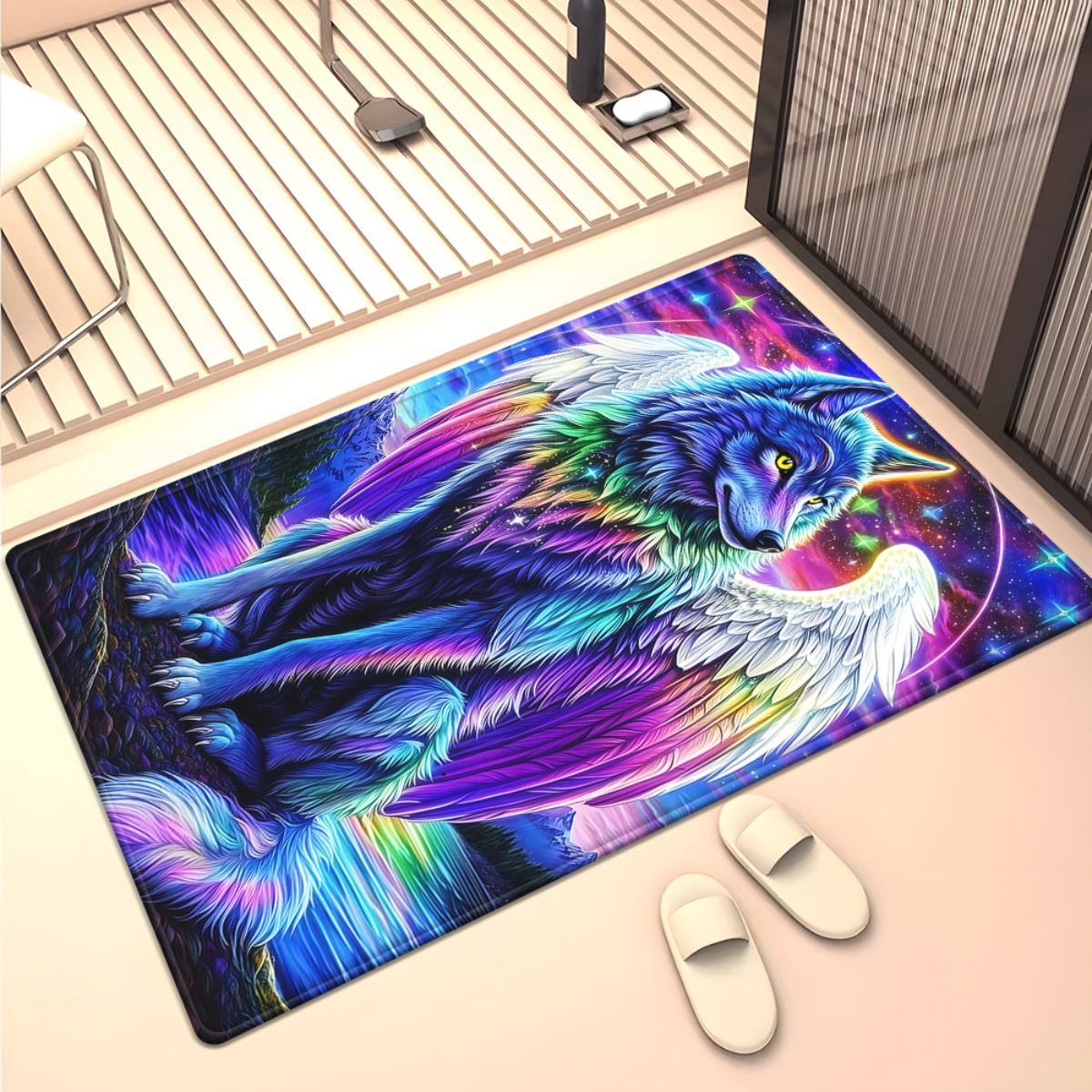 Colorful Angel Wolf Crystal Ve - Home Art Textiles review and price