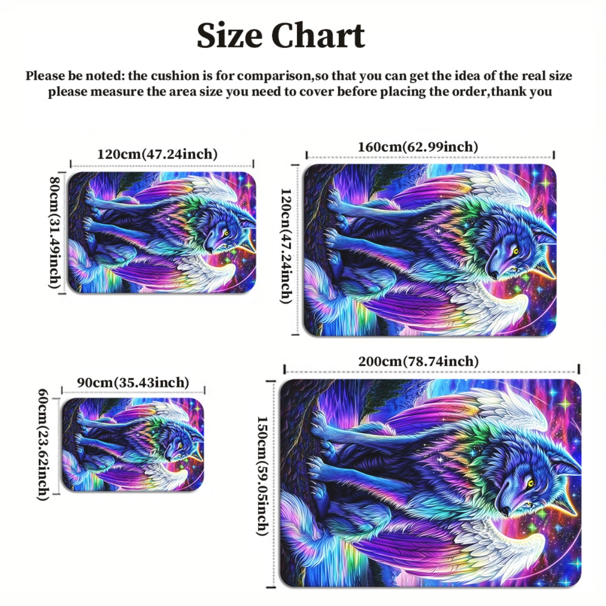 Colorful Angel Wolf Crystal Ve - Home Art Textiles review and price