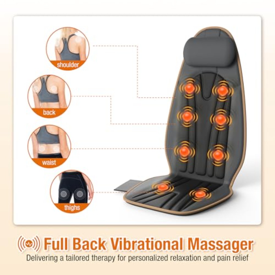 Vibration Back Massage Cushion - Heated Pad Electric review and price