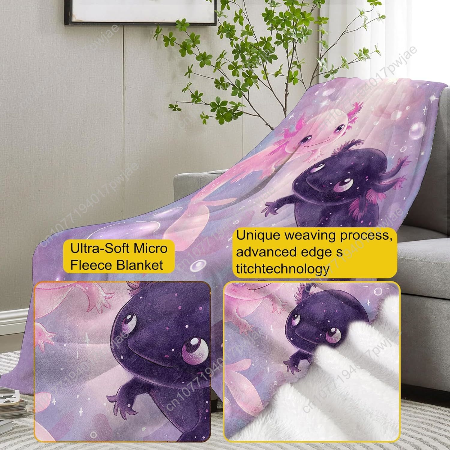 Axolotl Blanket Cute Axolotls  - Home Textile review and price