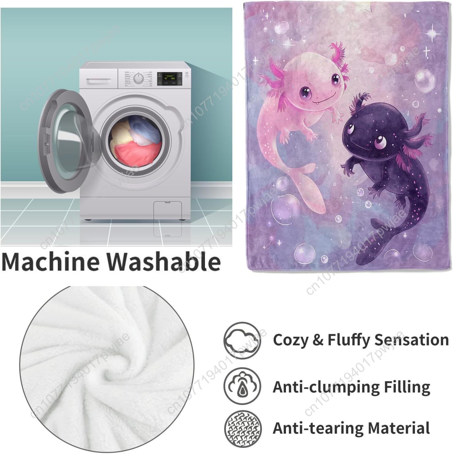 Axolotl Blanket Cute Axolotls  - Home Textile review and price