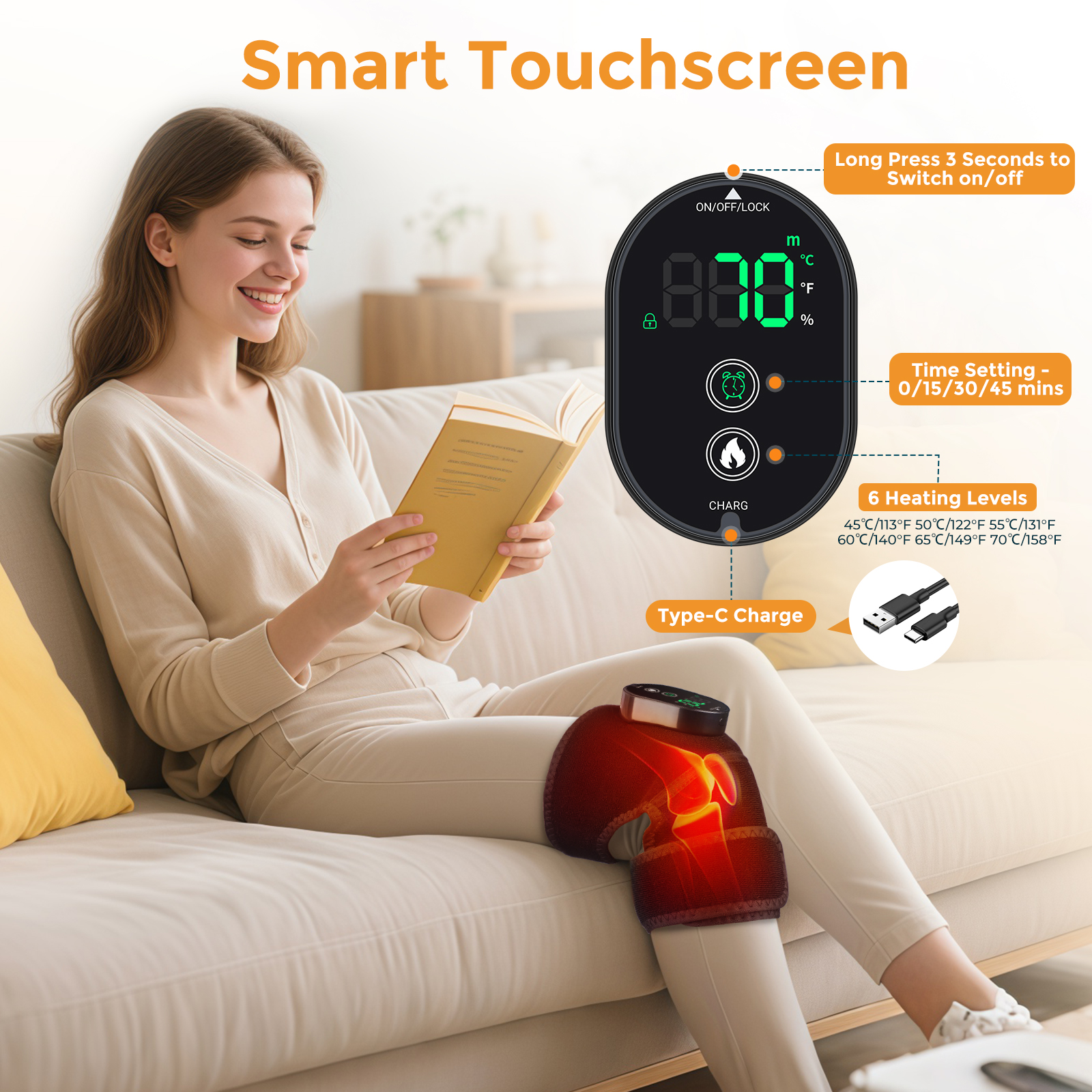 Heating Knee Massage Pad 3-In- - Heated Pad Electric review and price