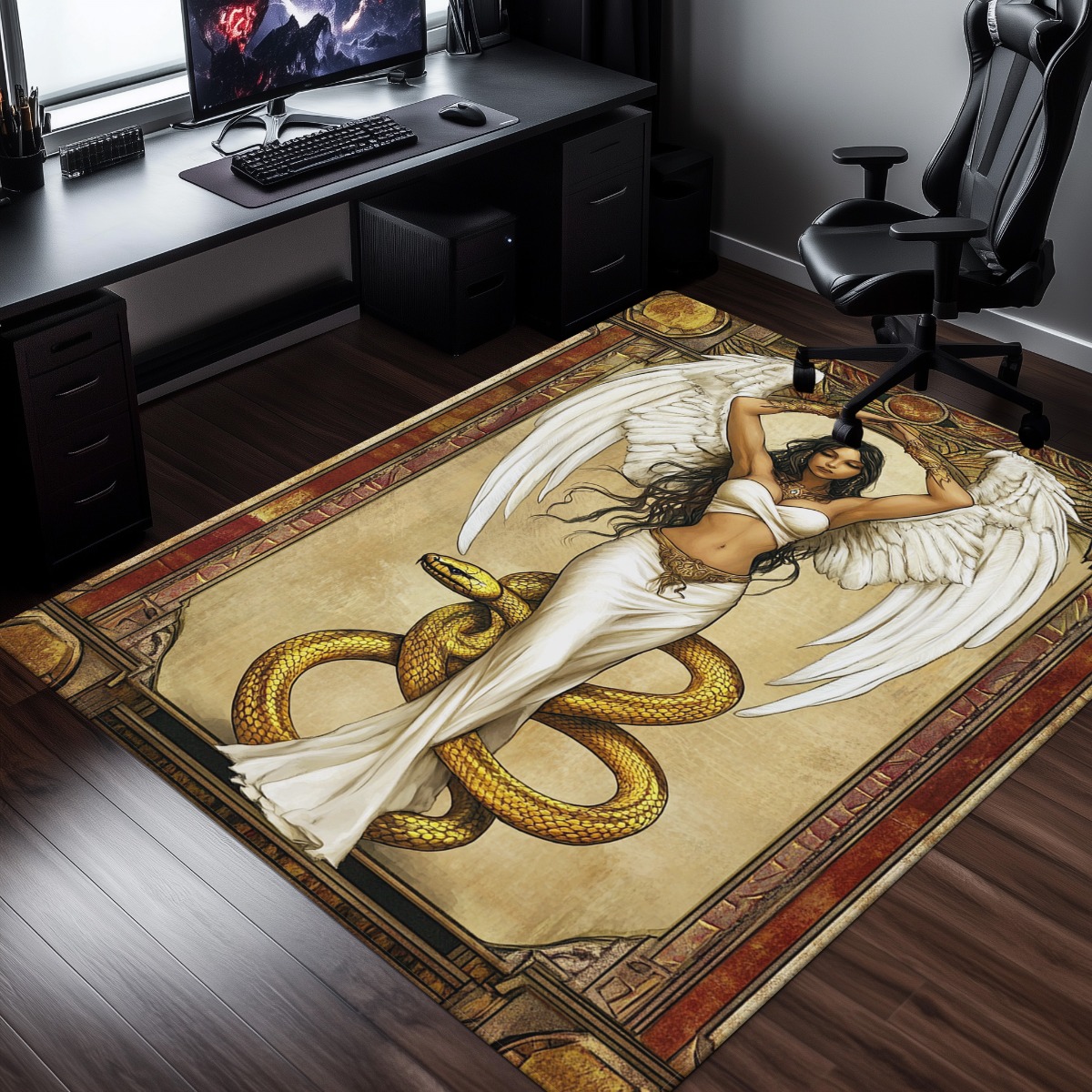 Angel Snake Golden Symbol Crys - Home Art Textiles review and price