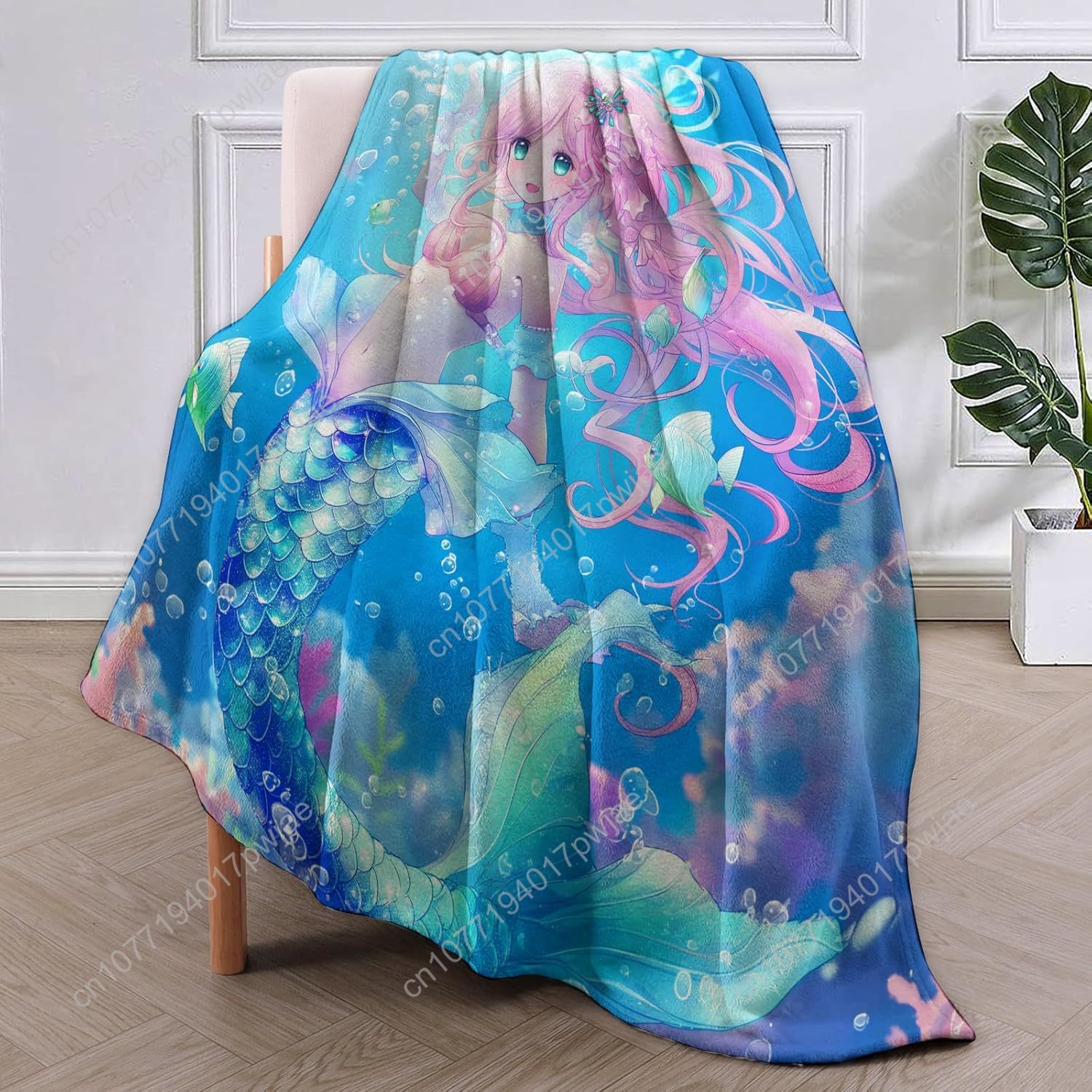 Cute Mermaid Blanket Cartoon F - Home Textile review and price