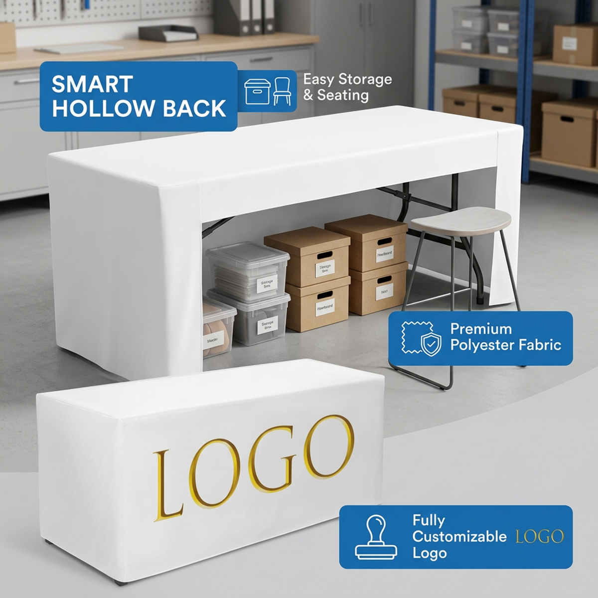 Custom White Tablecloth with G - Home Textiles Exhibition review and price