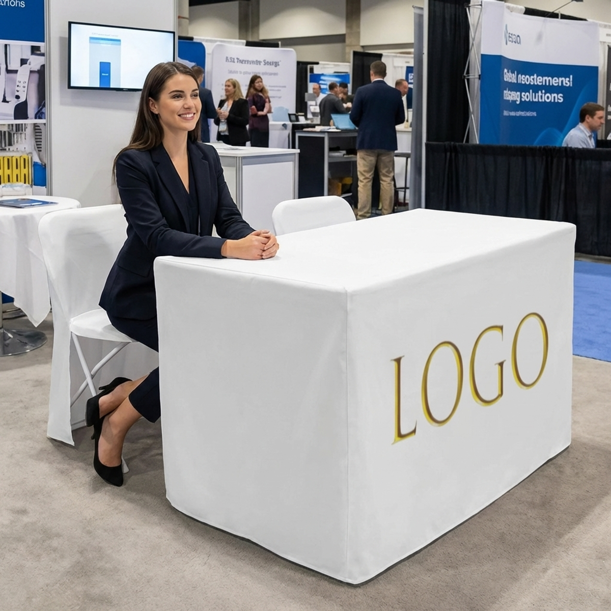 Custom White Tablecloth with G - Home Textiles Exhibition review and price
